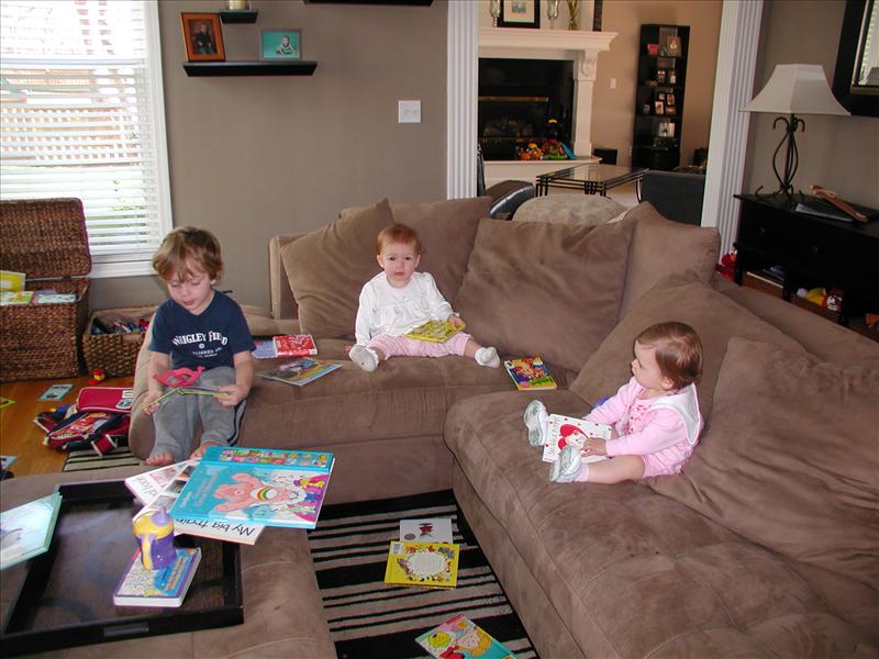 Molly, Cole and Jensen doing a little reading